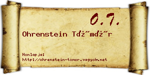 Ohrenstein Tömör névjegykártya